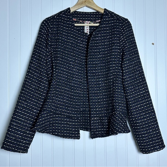 Dolan Left Coast Collection Peplum Tweed black open blazer is a size M Open - Picture 14 of 16